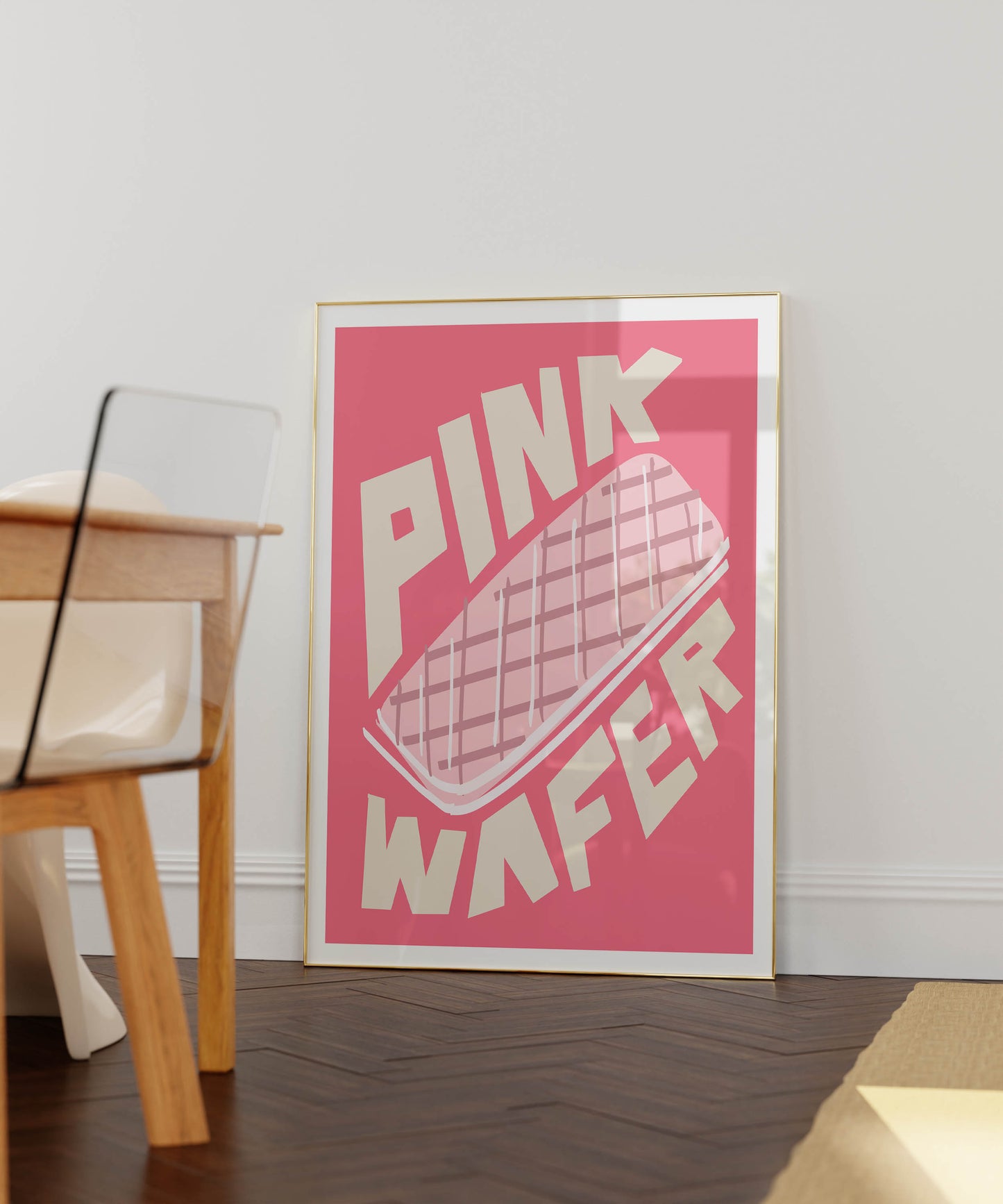 Pink Wafer Biscuit Art Print