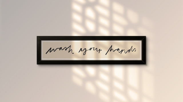 Wash Your Hands Panoramic Art Print / Framed or Unframed / 60 cm x 12 cm