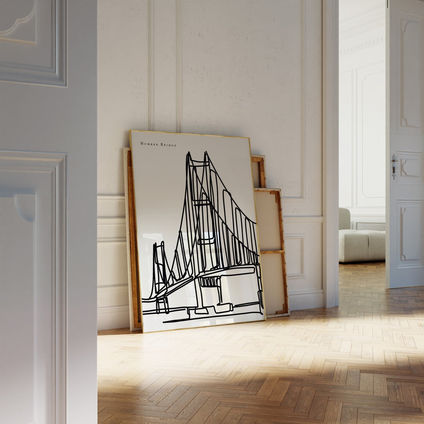 Humber Bridge Black and White Art Print