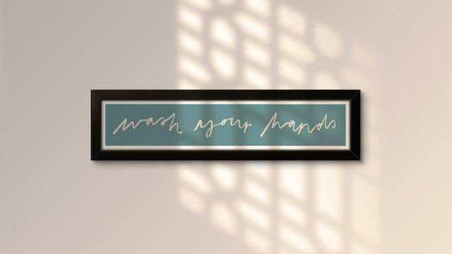 Wash Your Hands Panoramic Art Print / Framed or Unframed / 60 cm x 12 cm