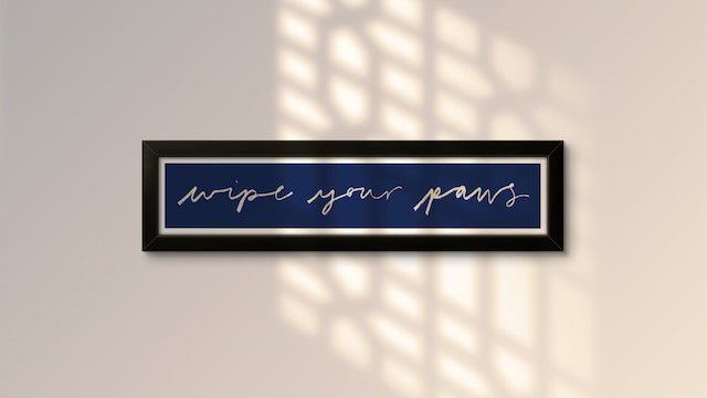 Wipe your Paws Panoramic Art Print / Framed or Unframed / 60 cm x 12 cm