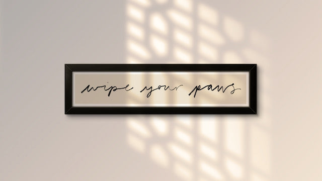 Wipe your Paws Panoramic Art Print / Framed or Unframed / 60 cm x 12 cm