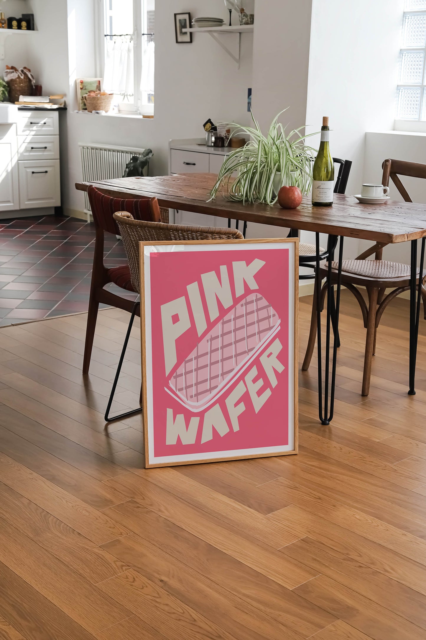 Pink Wafer Biscuit Art Print