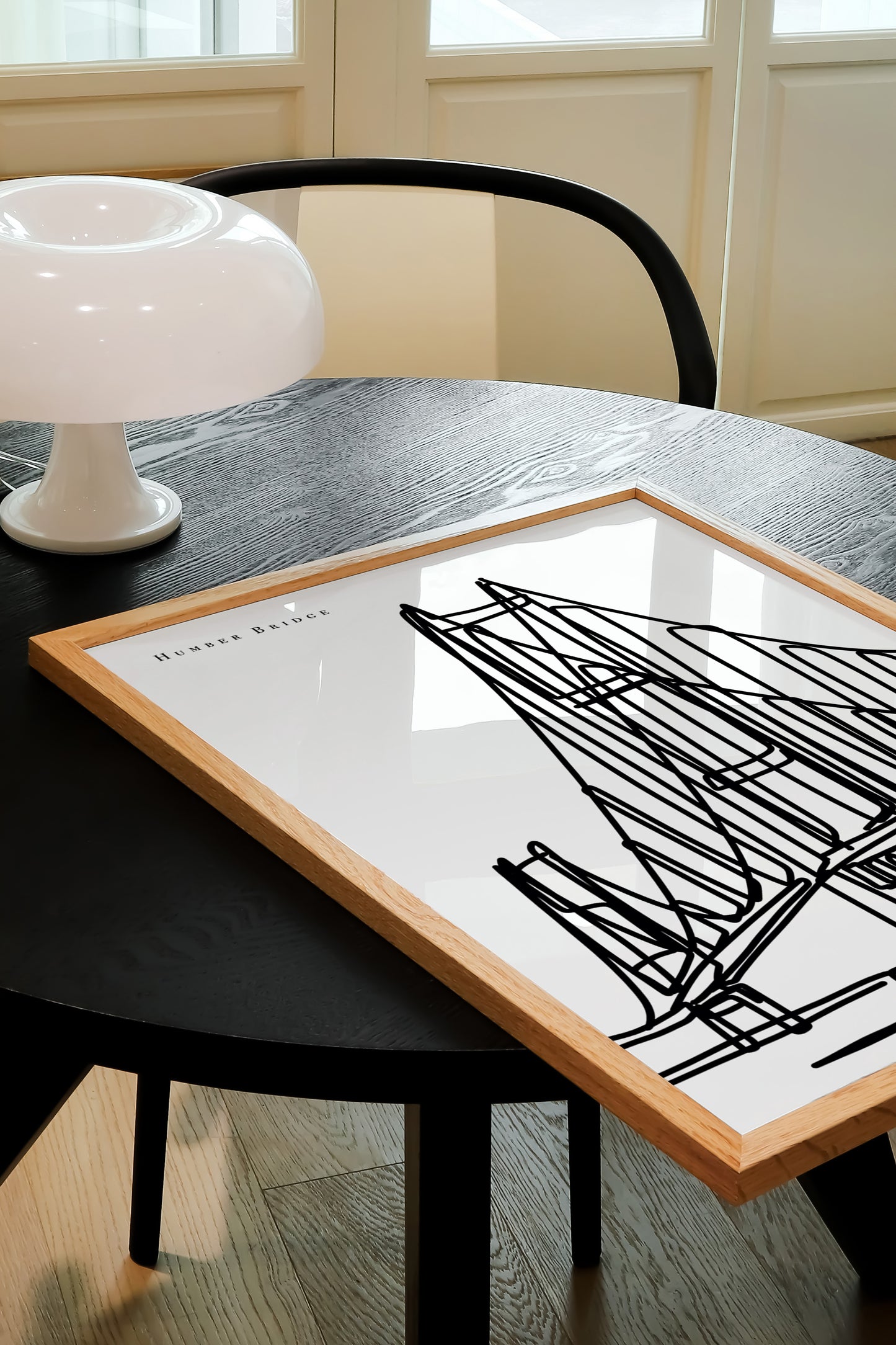 Humber Bridge Black and White Art Print