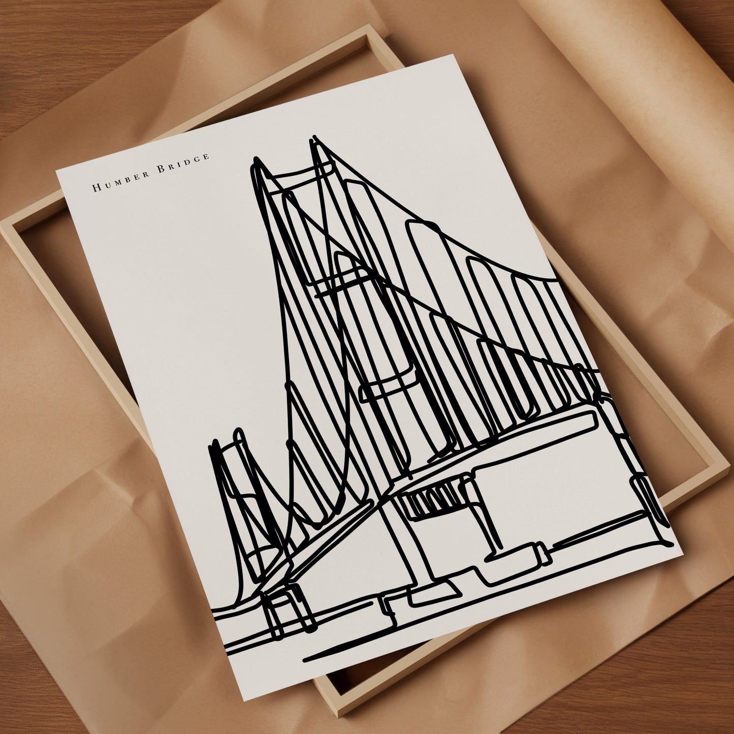 Humber Bridge Black and White Art Print