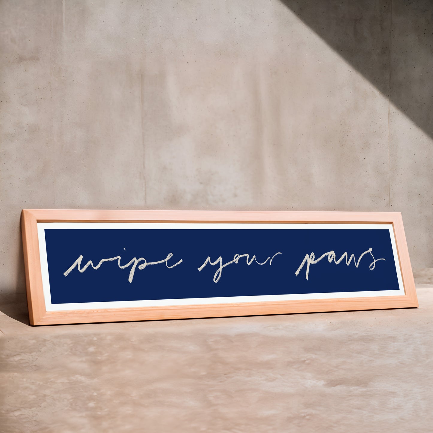 Wipe your Paws Panoramic Art Print / Framed or Unframed / 60 cm x 12 cm