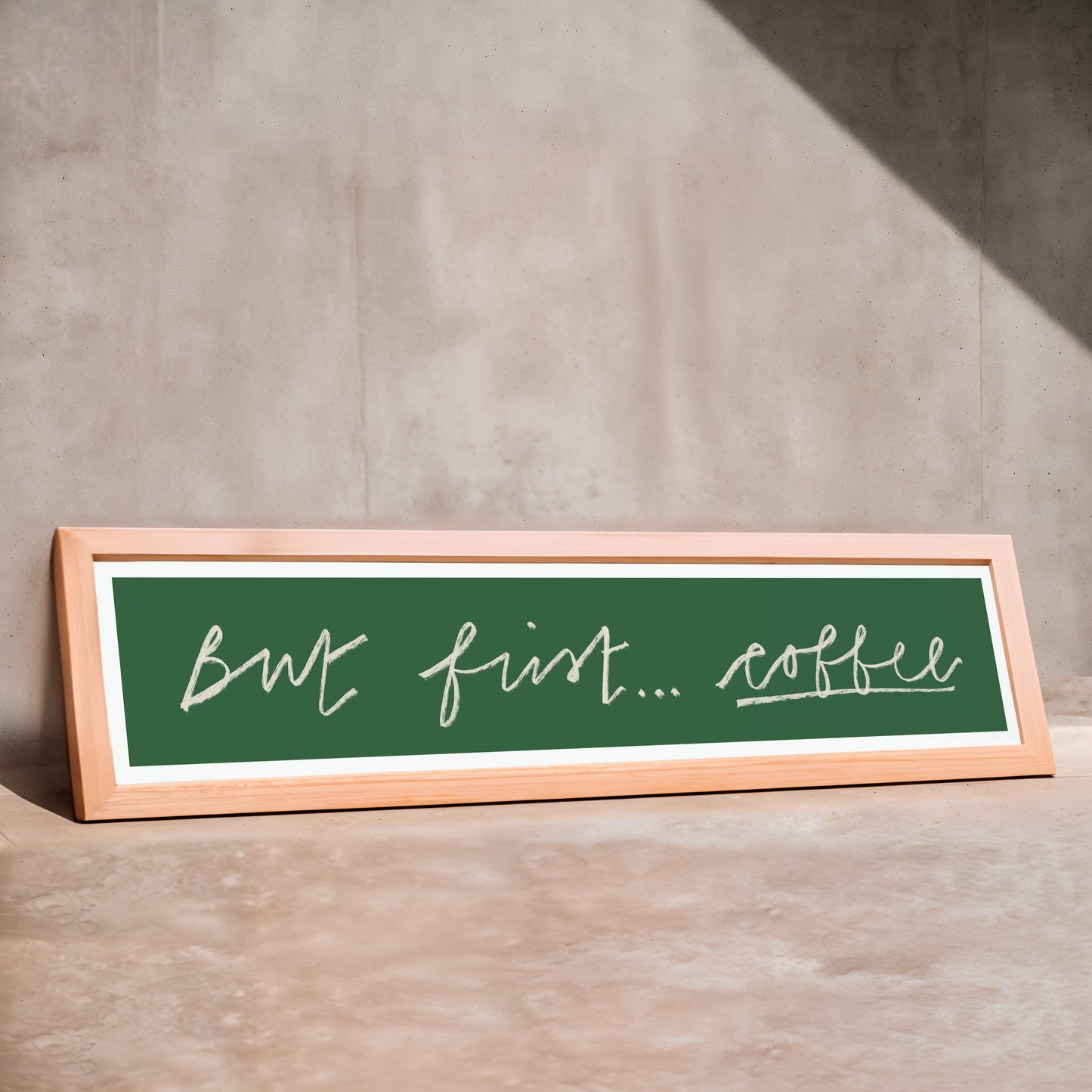 But First... Coffee Panoramic Art Print / Framed or Unframed / 60 cm x 12 cm