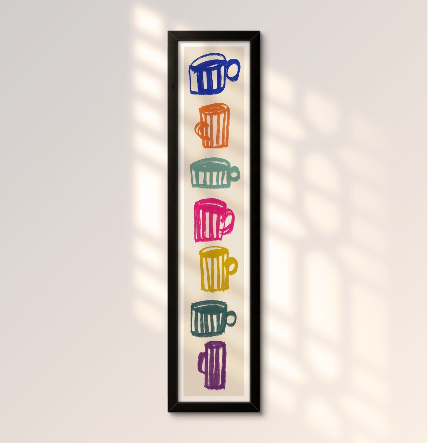 Mugs Art Print / 60 cm x 12 cm