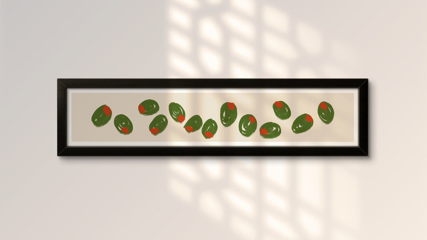 Olives Panoramic Art Print / 60 cm x 12 cm