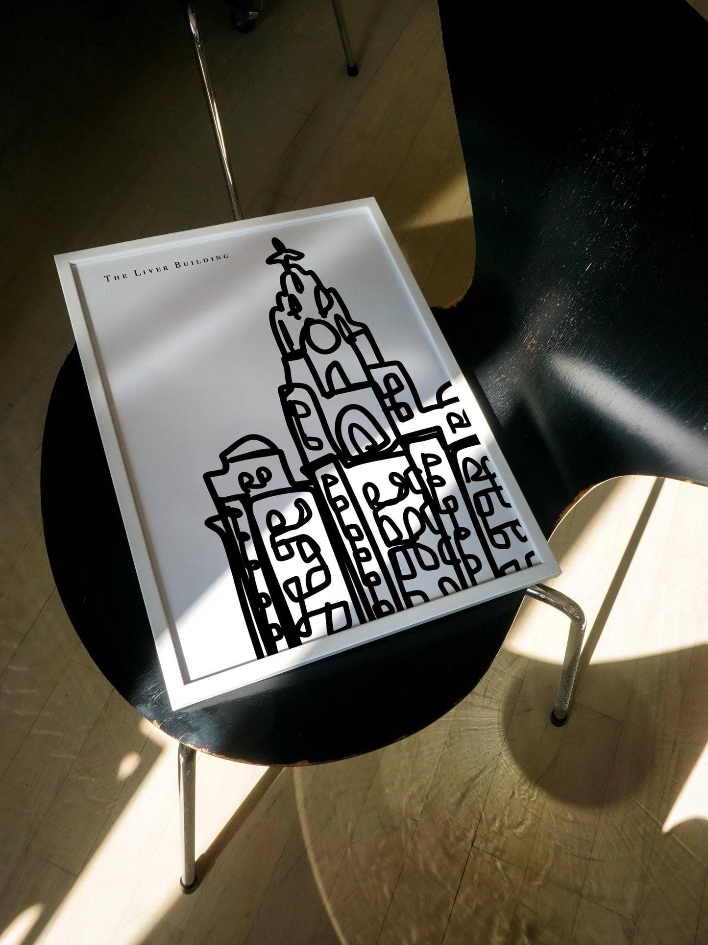 Liver Building Black and White Art Print