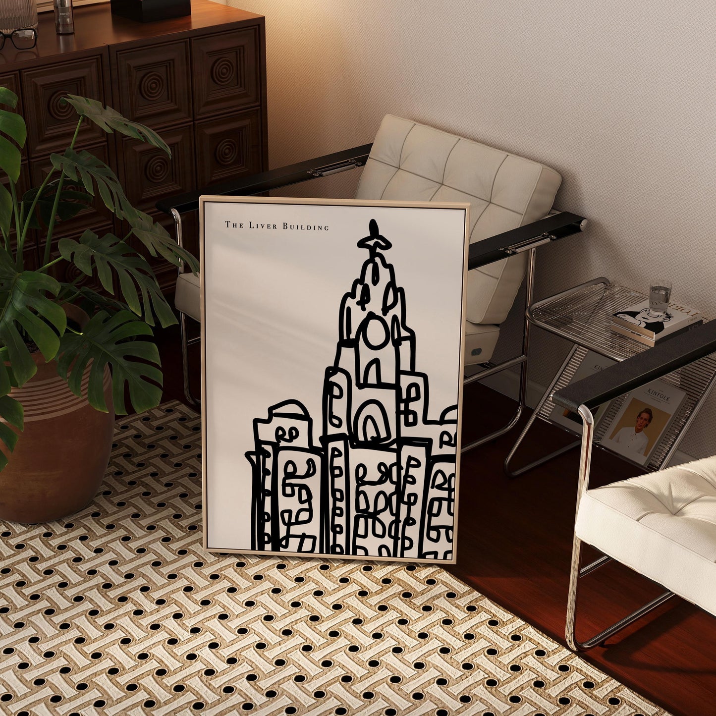 Liver Building Black and White Art Print