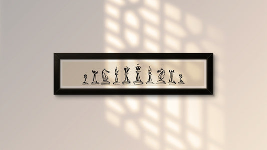 Chess Panoramic Art Print / Framed or Unframed /  60 cm x 12 cm
