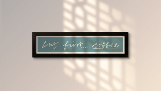But First... Coffee Panoramic Art Print / Framed or Unframed /  60 cm x 12 cm