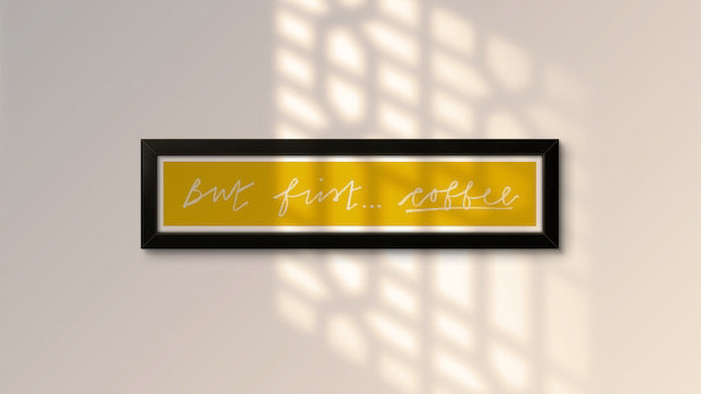 But First... Coffee Panoramic Art Print / Framed or Unframed /  60 cm x 12 cm