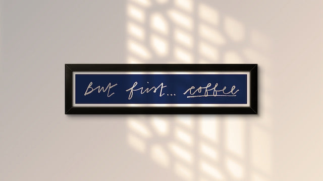 But First... Coffee Panoramic Art Print / Framed or Unframed /  60 cm x 12 cm