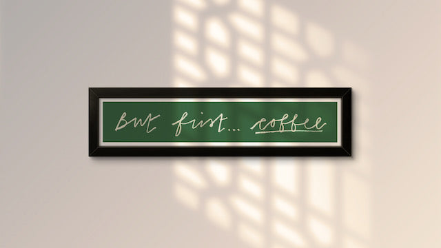 But First... Coffee Panoramic Art Print / Framed or Unframed /  60 cm x 12 cm