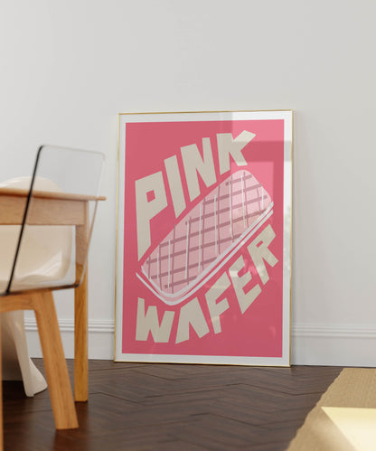 Pink Wafer Biscuit Art Print