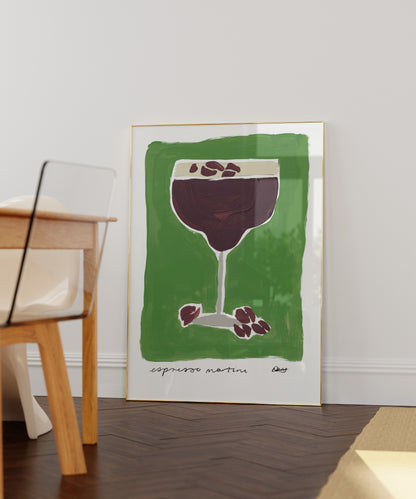 Espresso Martini Green Art Print