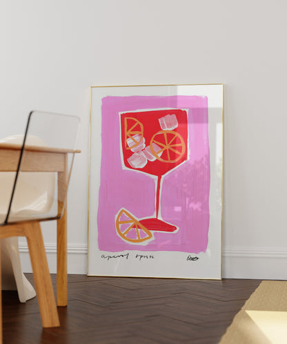 Aperol Spritz Pink Art Print