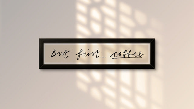 But First... Coffee Panoramic Art Print / Framed or Unframed /  60 cm x 12 cm