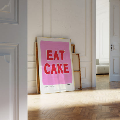 Eat Cake Pink Art Print