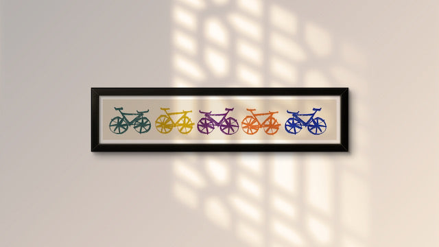 Bicycle Panoramic Art Print / Framed or Unframed /  60 cm x 12 cm