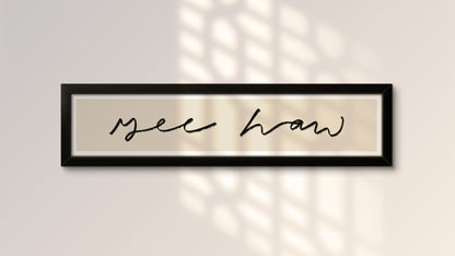 'Yee Haw' Panoramic Art Print / Framed or Unframed / 60 cm x 12 cm