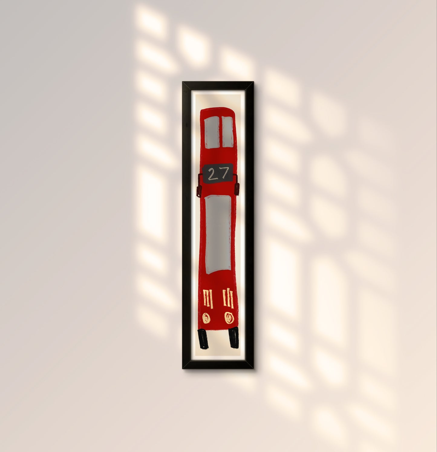 'Bus' Vertical Art Print / Framed or Unframed / 60 cm x 12 cm