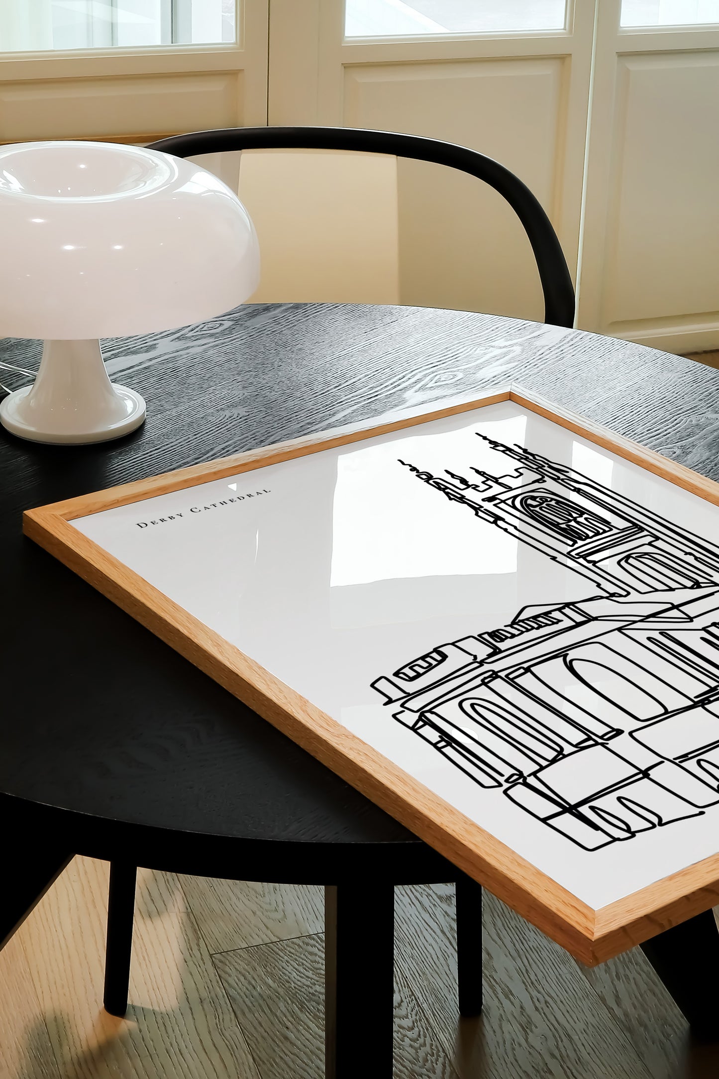 Derby Cathedral Black and White Art Print