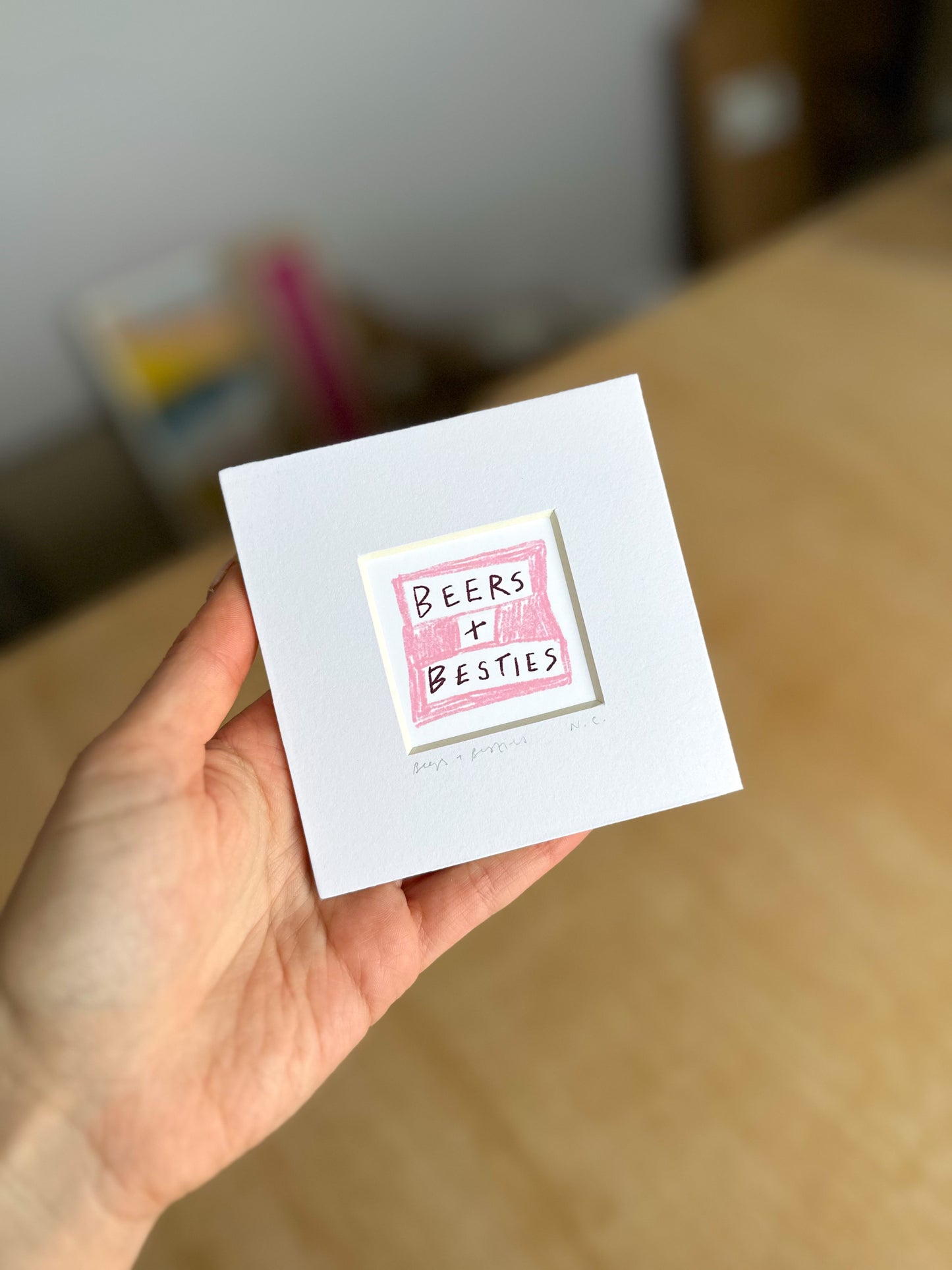 Beers and Besties Mini Art Print