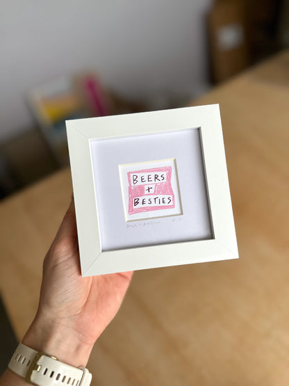 Beers and Besties Mini Art Print