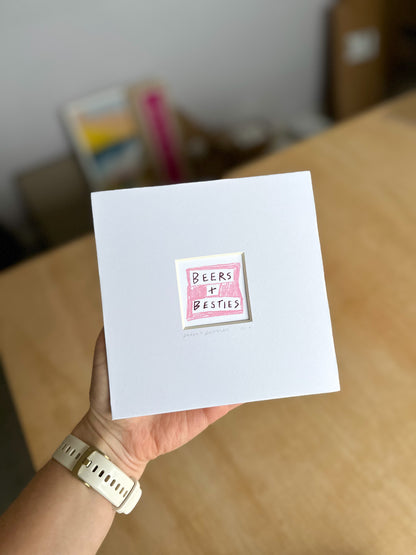 Beers and Besties Mini Art Print