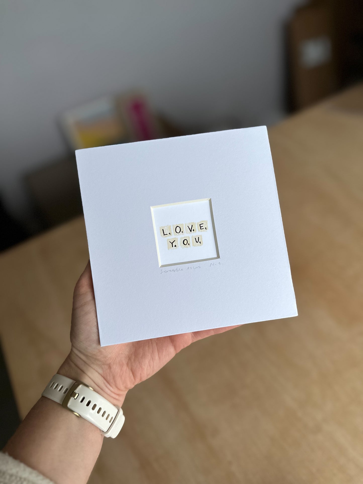 Love You Scrabble Tiles Mini Art Print