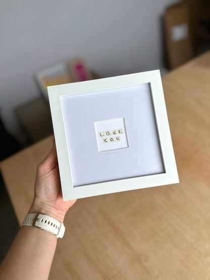 Love You Scrabble Tiles Mini Art Print