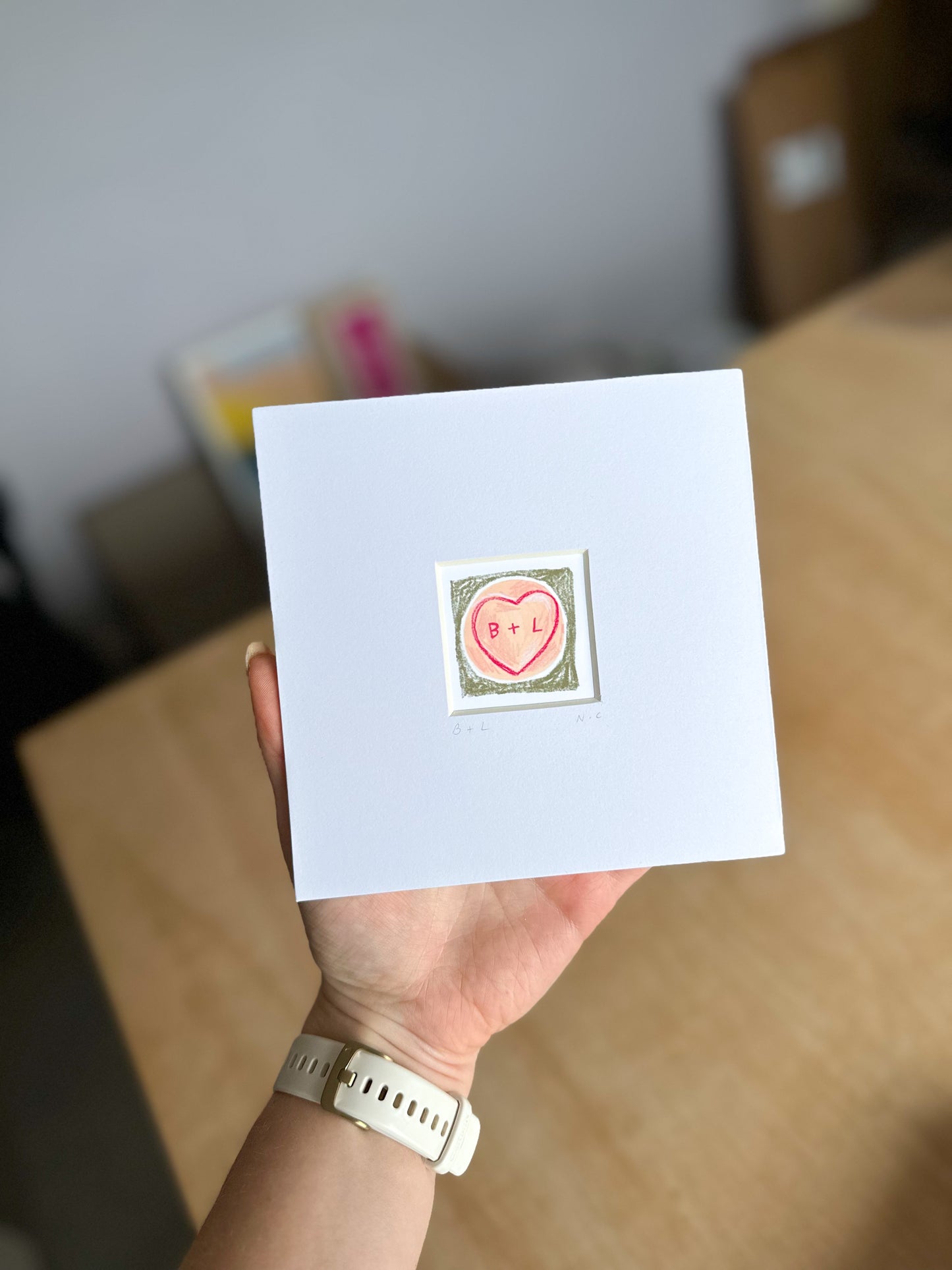 Personalised Love Hearts Mini Art Print