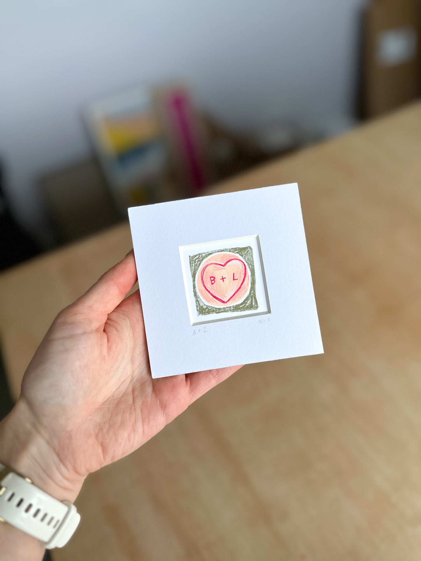 Personalised Love Hearts Mini Art Print