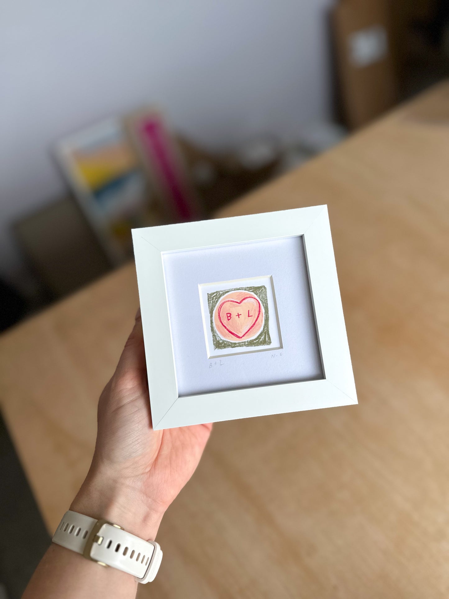 Personalised Love Hearts Mini Art Print