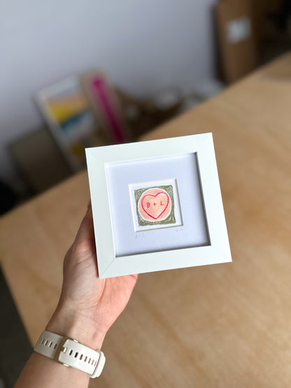 Personalised Love Hearts Mini Art Print