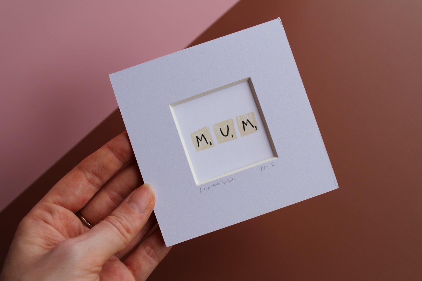 Mum Scrabble Tiles Mini Art Print
