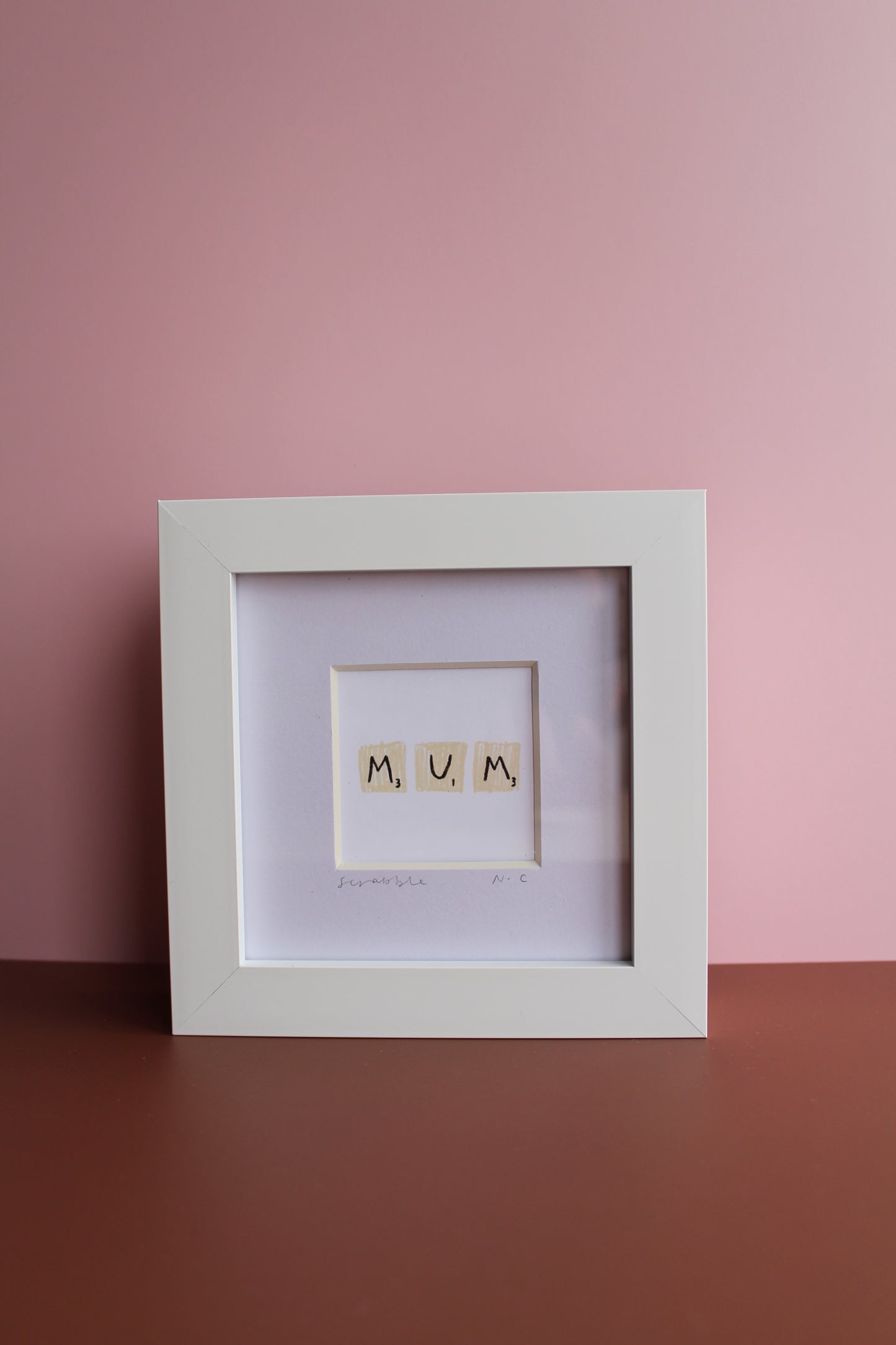 Mum Scrabble Tiles Mini Art Print