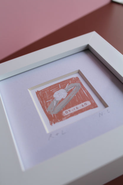 Personalised Engagement Ring Mini Art Print