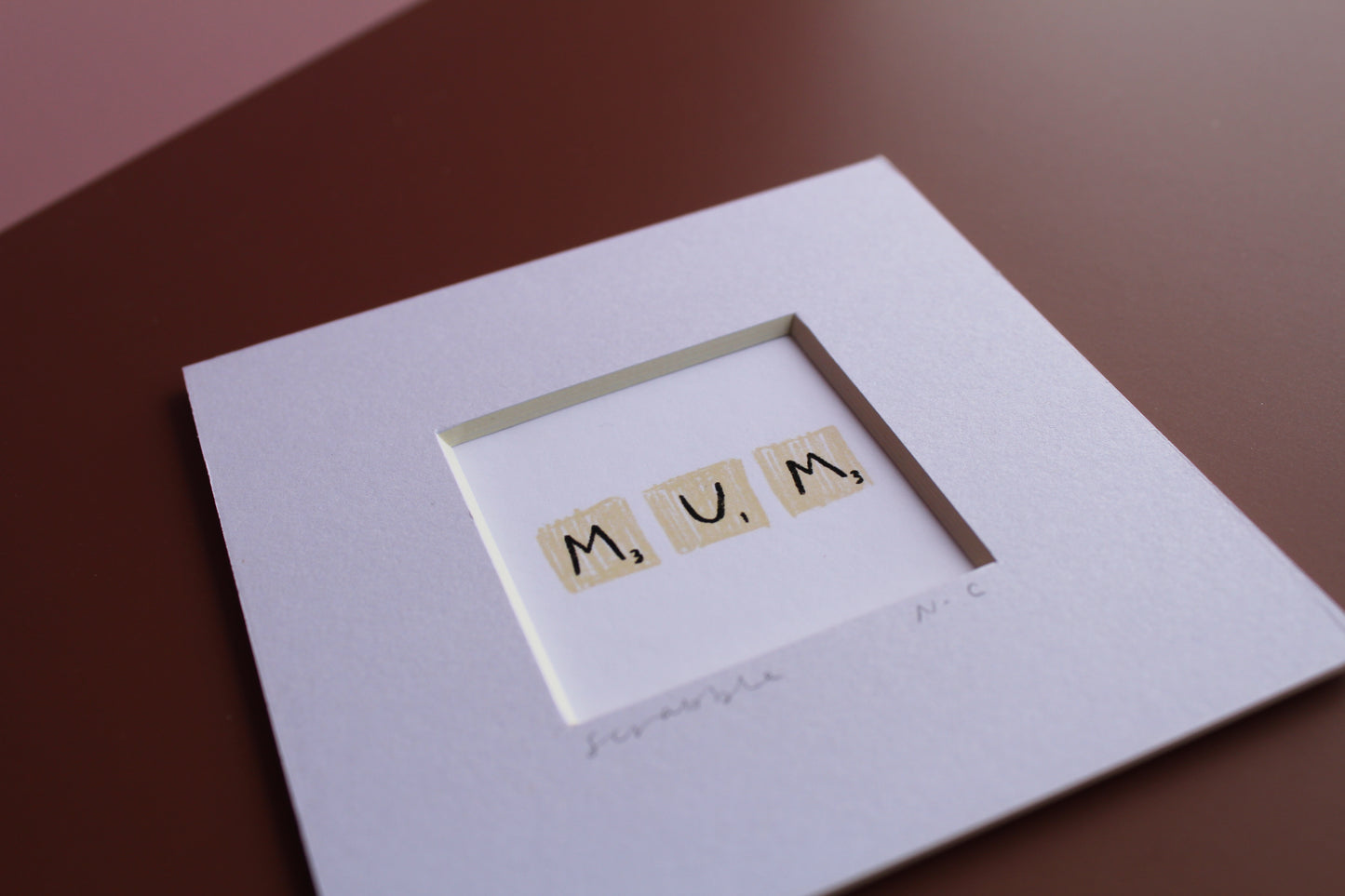 Mum Scrabble Tiles Mini Art Print
