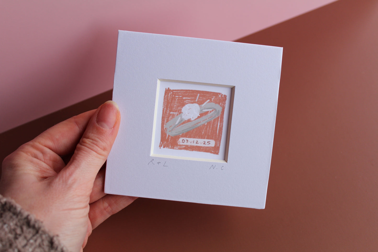 Personalised Engagement Ring Mini Art Print