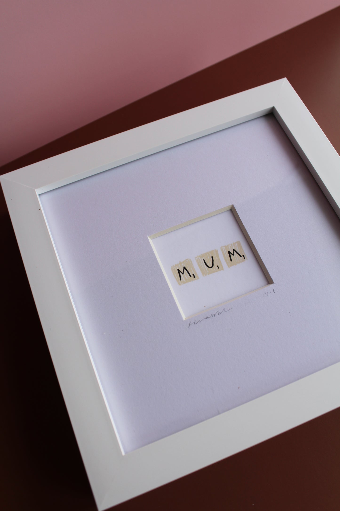 Mum Scrabble Tiles Mini Art Print
