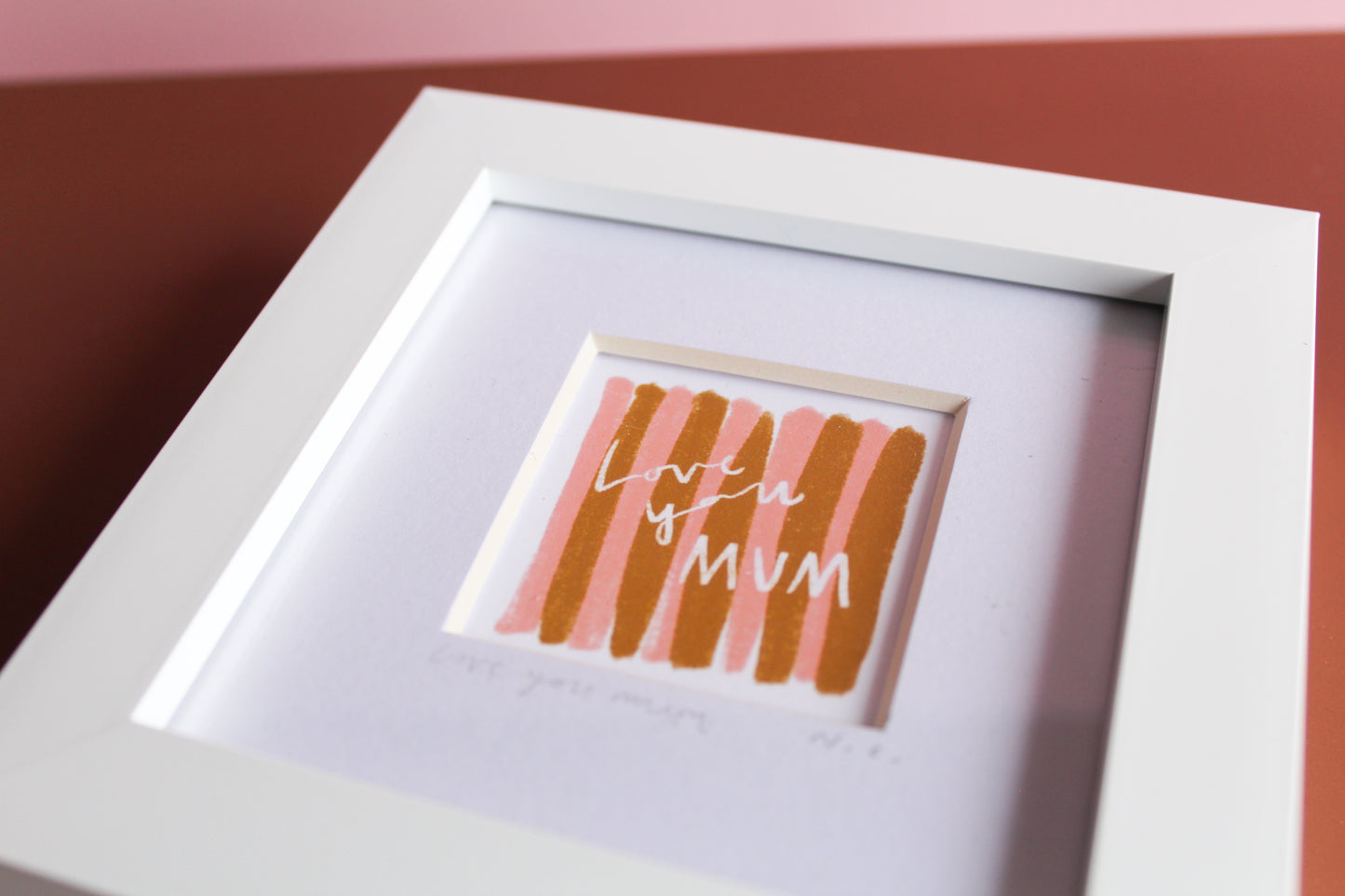 Love You Mum Striped Mini Art Print