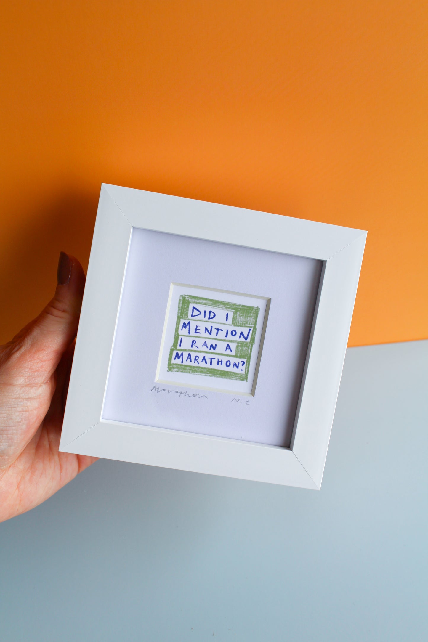Funny Marathon Mini Art Print