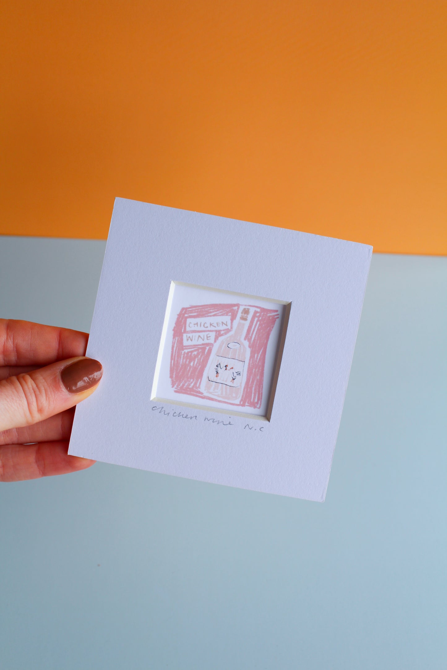 Chicken Wine Mini Art Print