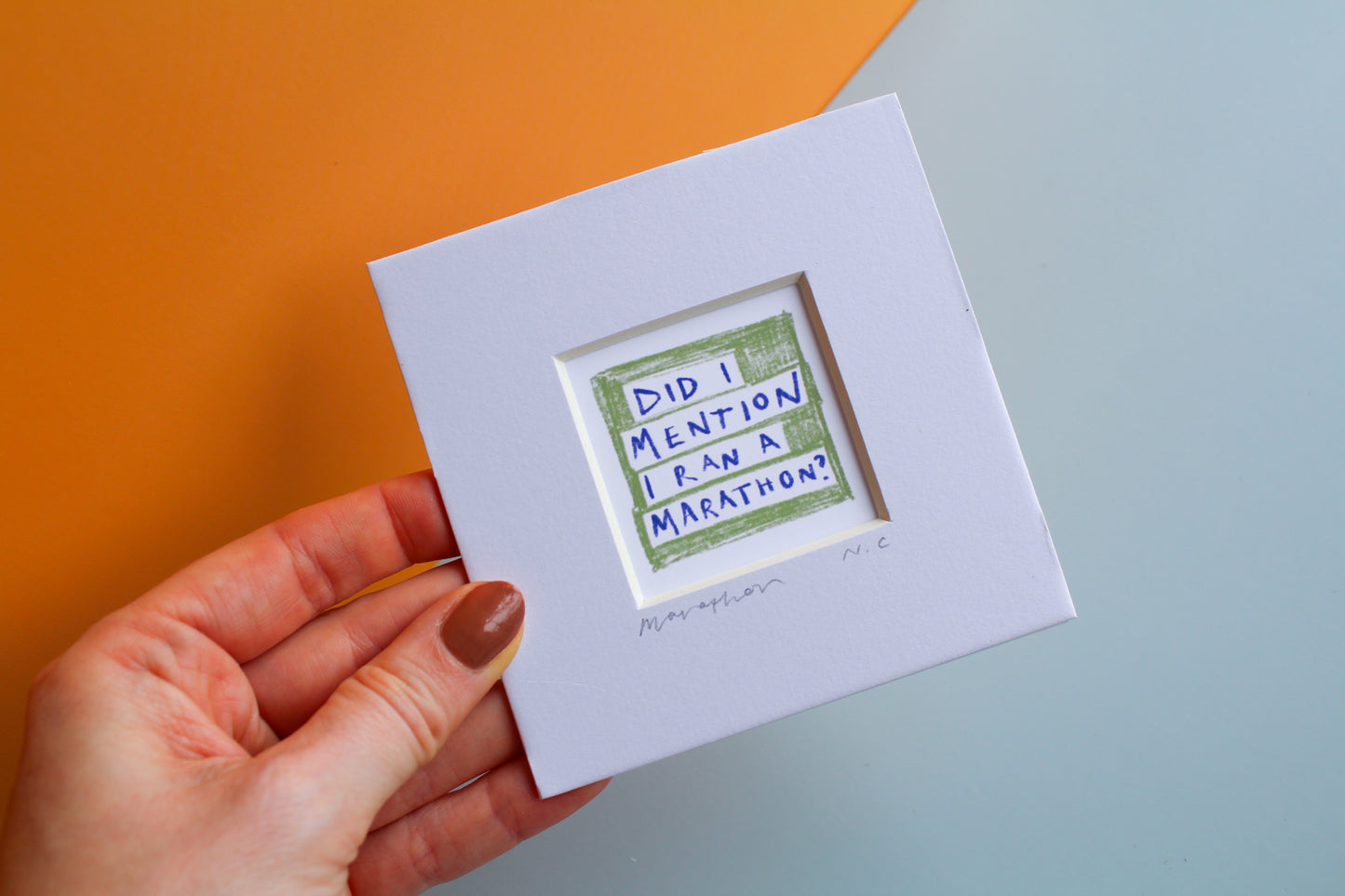 Funny Marathon Mini Art Print