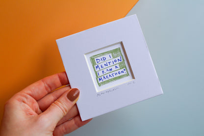 Funny Marathon Mini Art Print