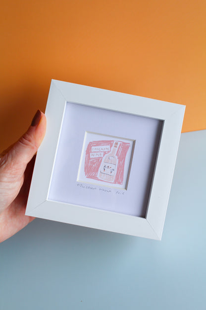 Chicken Wine Mini Art Print
